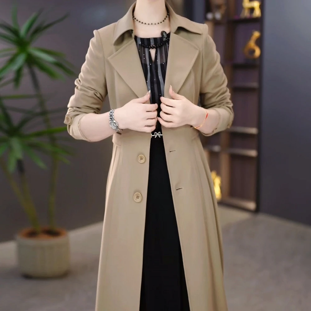 时尚女装风衣高档新款气质减龄2025春秋显瘦风衣女士西装大衣外套