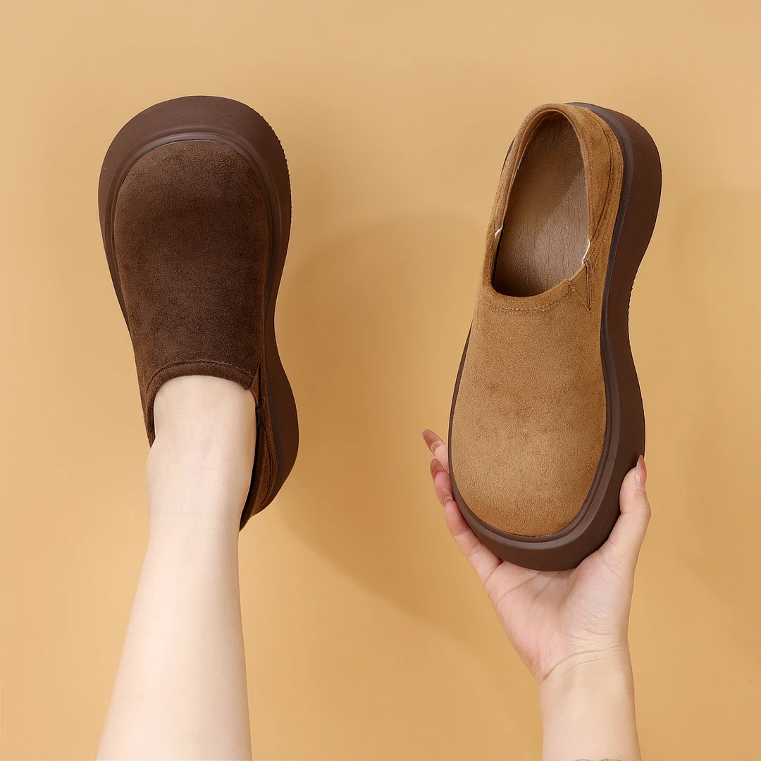 34小码松糕单鞋脚蹬舒适复古网红爆款2025春秋季新款41大码乐福鞋