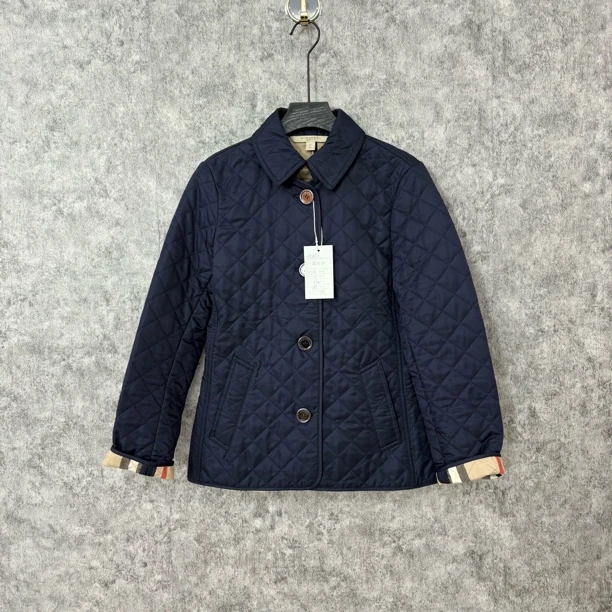 95新 BURBERRY/博柏利 Burberry深蓝色菱格纹棉服