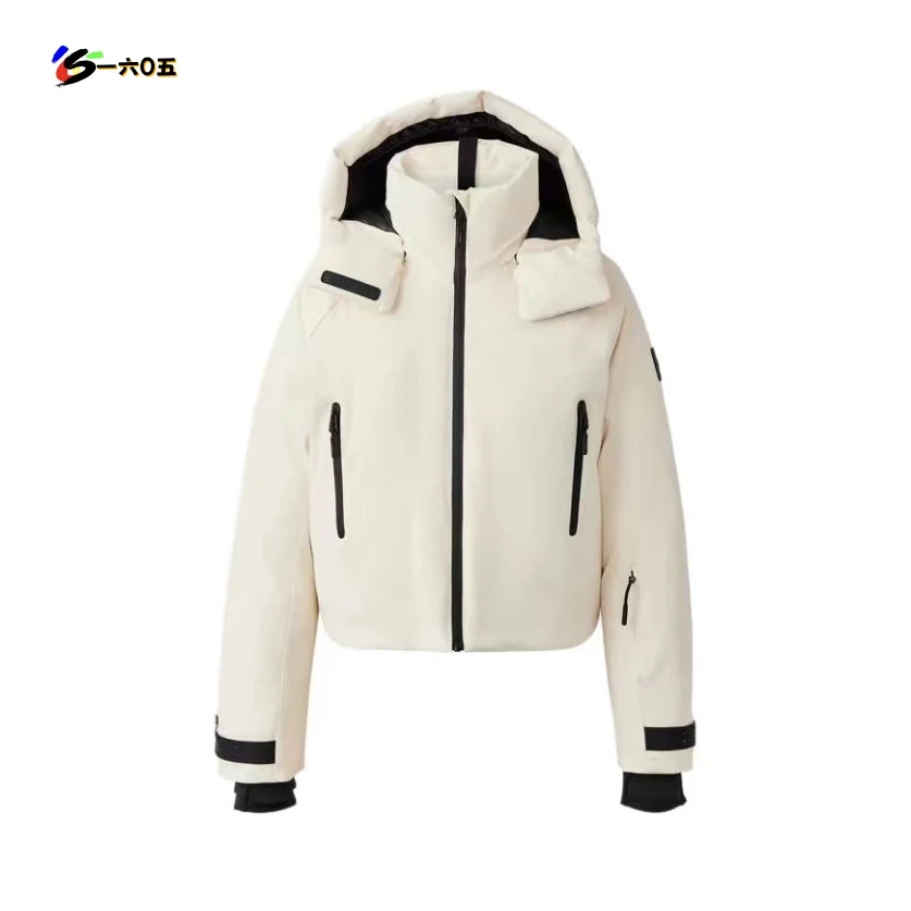 SC24164 女士冬季户外高蓬松防风保暖短款立领可脱帽滑雪绒外套