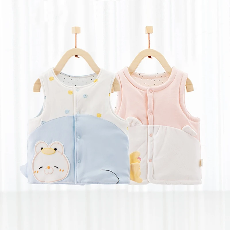 婴儿秋冬棉马甲宝宝春秋夹棉薄棉背心外穿可爱保暖坎肩新生儿衣服