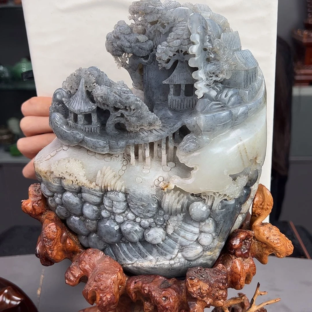 和田玉未镶嵌摆件