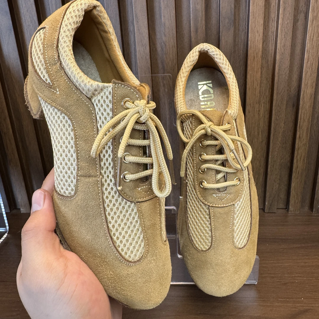 KCDANCE专业版肤色反绒拉丁舞鞋教师鞋室内软底女形体国标练功鞋