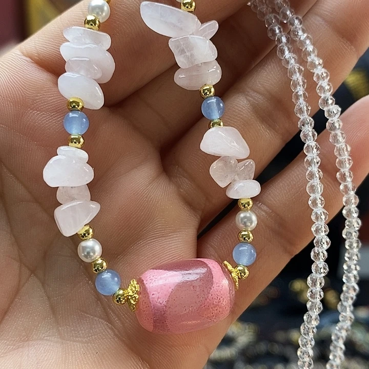 玛瑙/玉髓合金颈饰