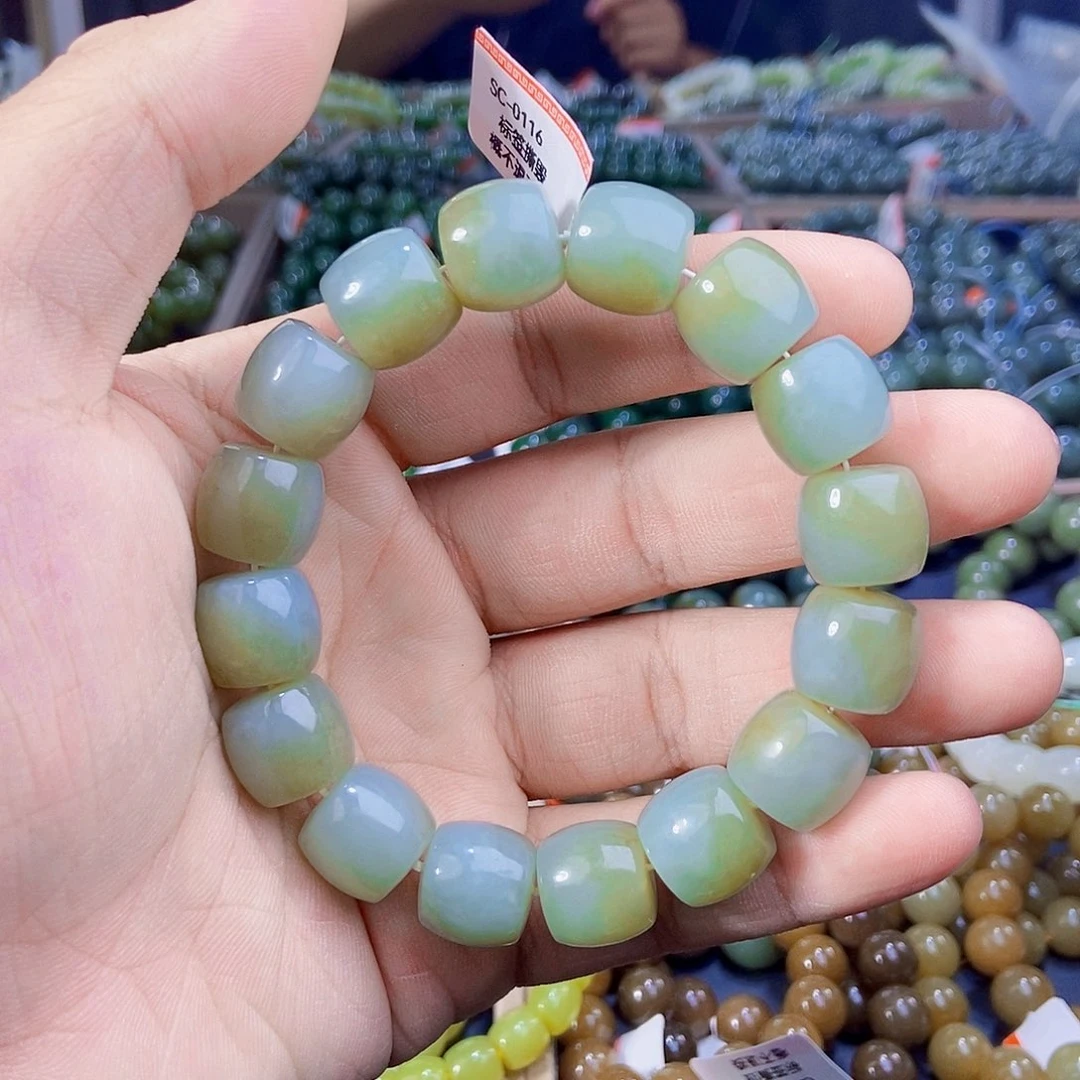 手串未镶嵌和田玉纯天然卡14新疆且末糖白手串多样性发一