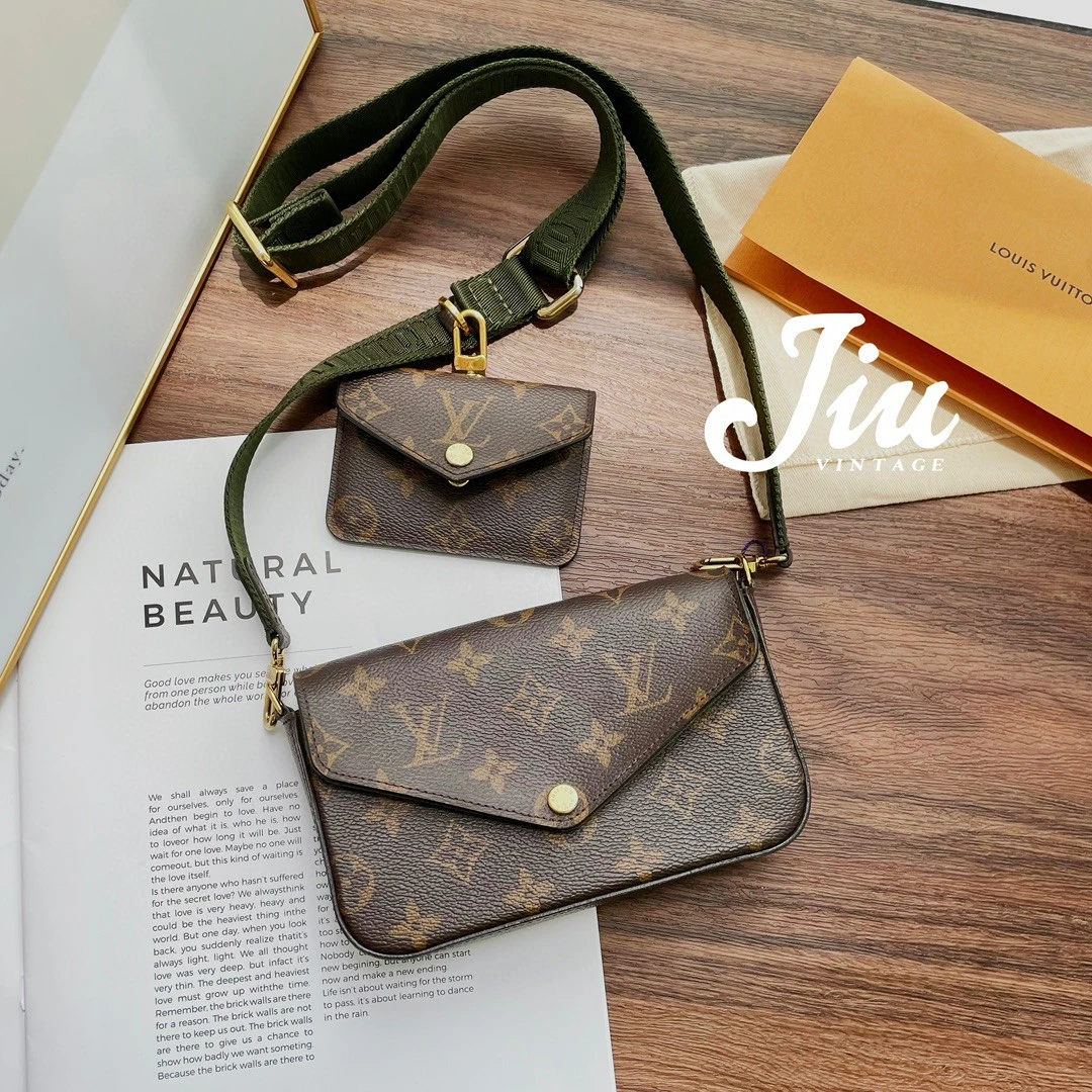 99新 LouisVuitton/路易威登 二合一绿肩带芯片款CJM15-0010
