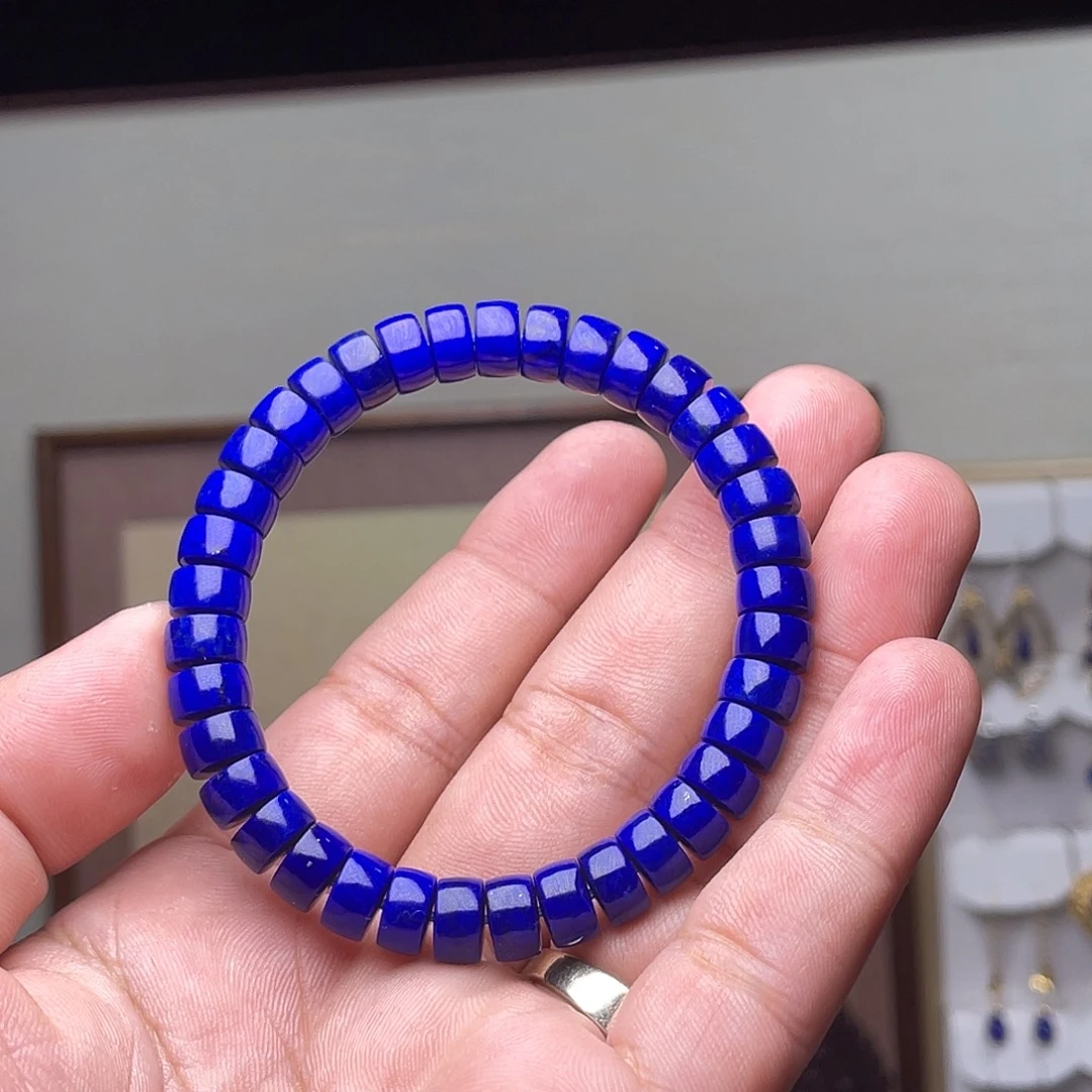 青金石未镶嵌精品药片8mm手串