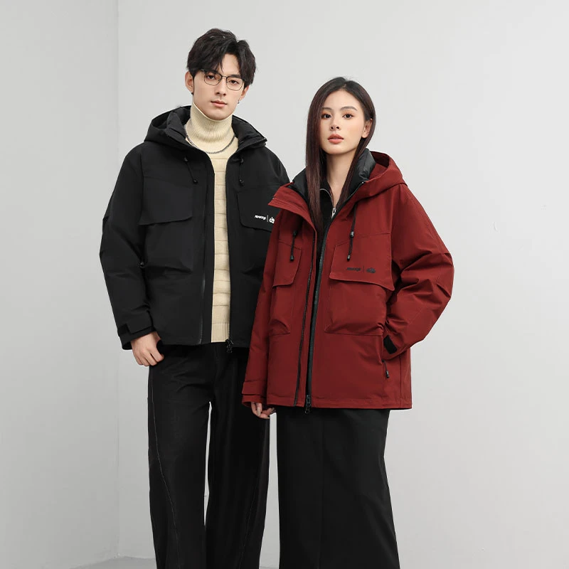 真两件三合一外套羽绒服情侣男女同款户外加厚90白鸭绒时尚百搭潮