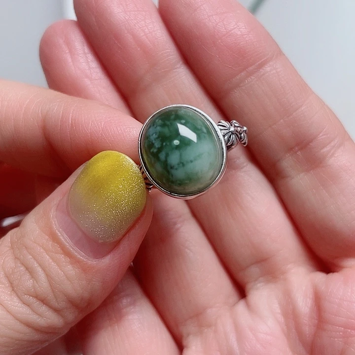 透闪石-蛇纹石玉银S925镶嵌颈饰