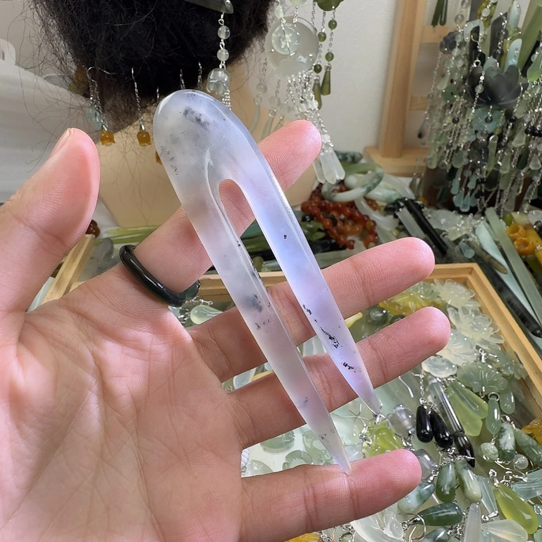 蛇纹石玉合金发饰