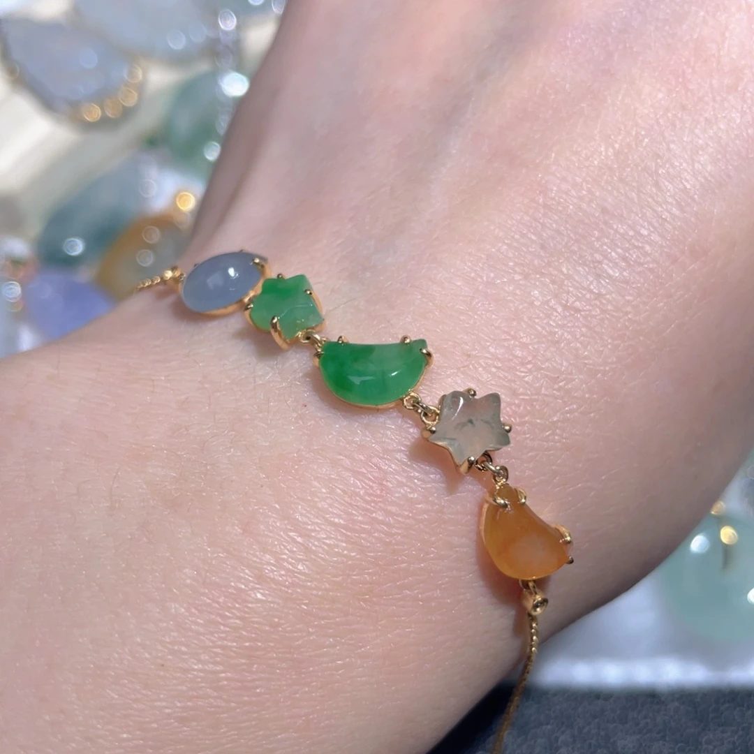 翡翠颈饰18K金镶嵌翡翠