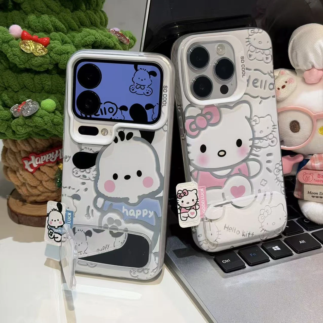 情侣款帕恰狗KT标签支架适用苹果16元气手机壳小米17vivo华为oppo