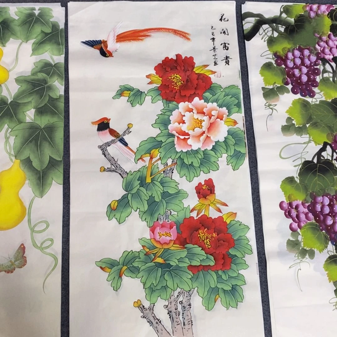 国画尺寸100✖️50三尺精品手绘画工笔
