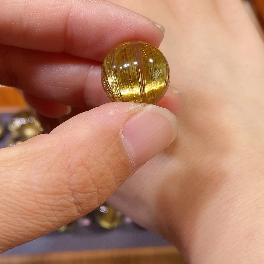 吊坠(赠链)18K金镶嵌水晶你***谁金钛晶吊坠定制不退不换