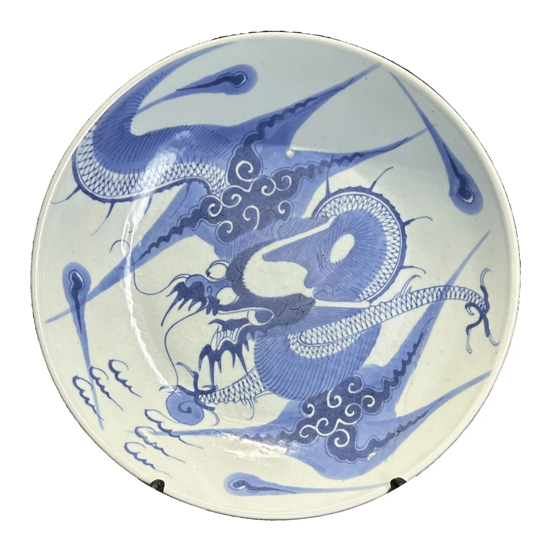 25010015x青花过墙龙纹盘