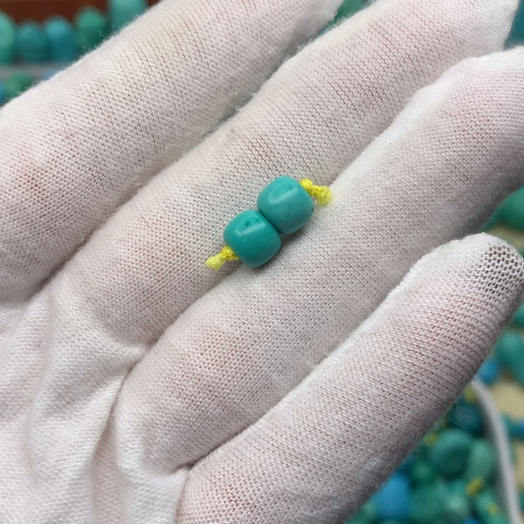 高瓷蓝绿老型珠尺寸6.8