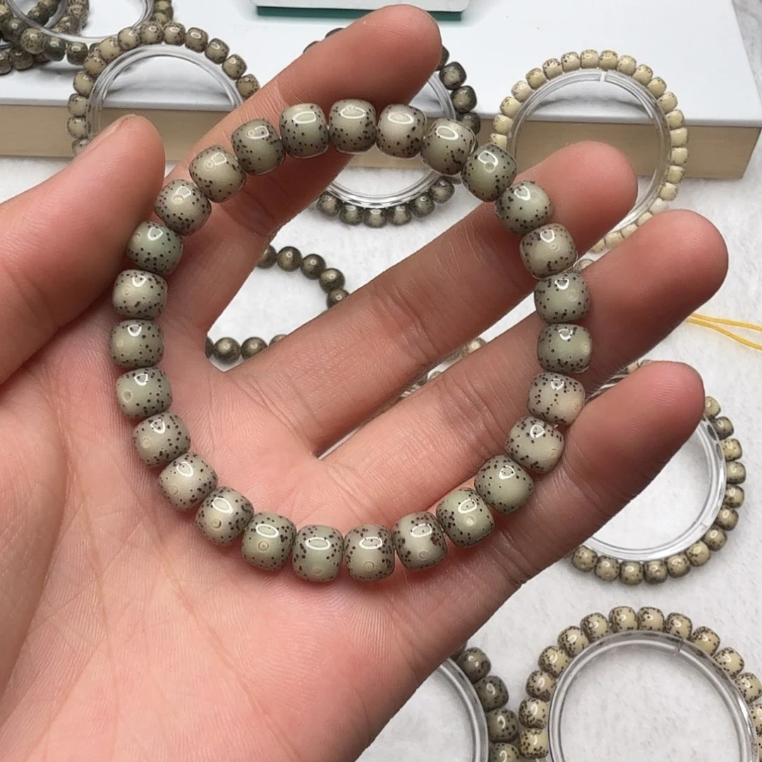 星月菩提手串糯冰玉化大眼睛留白小细星单圈