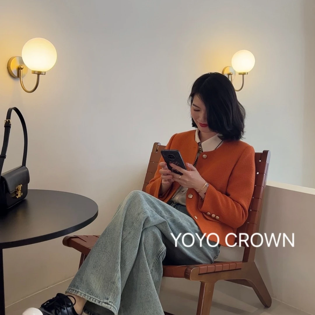 YOYOCROWN 时尚高级感羊毛小香风显瘦休闲百搭宽松轻奢外套