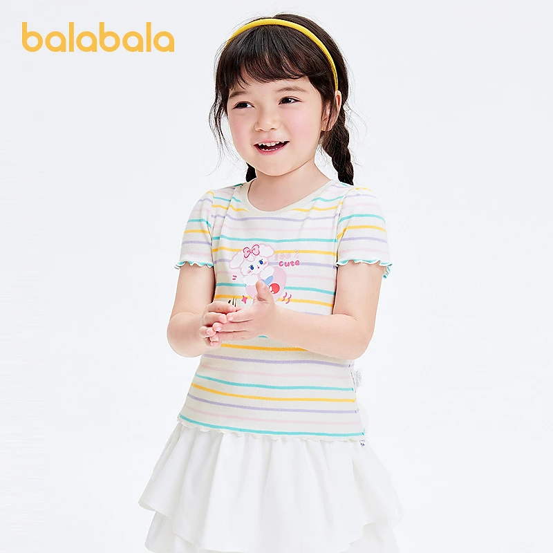 巴拉巴拉宝宝短袖t恤婴儿女童上衣2025新款夏装甜美时尚可爱清新
