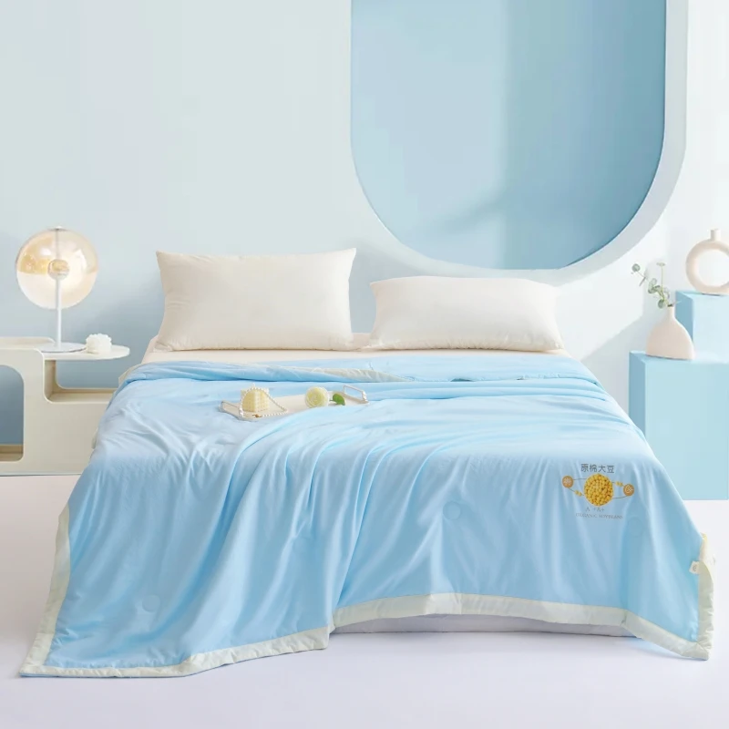 新款夏季大豆空调被夏凉被 单双人学生宿舍可机洗夏被 不起球