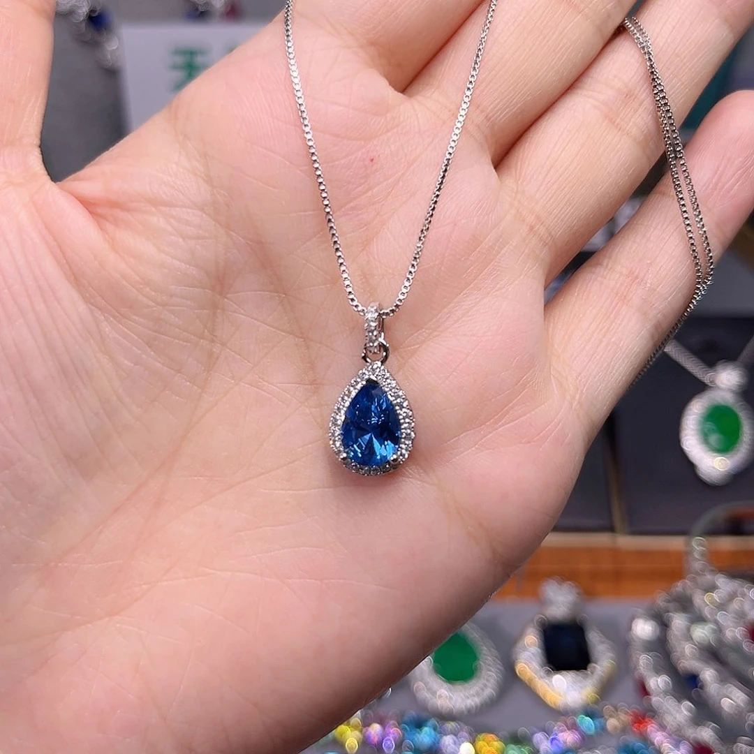 蓝宝石戒指银S925镶嵌c 127