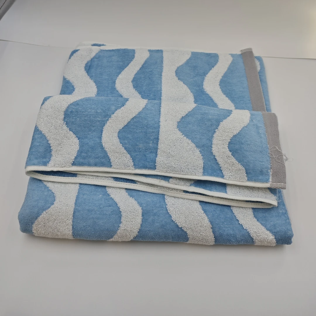 537浴巾60*115cm浴巾波浪浴巾蓝色儿童浴巾成人微瑕