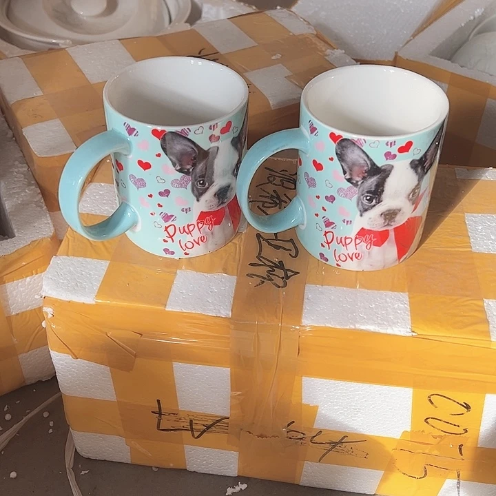 小狗杯子两只装哈哈哈