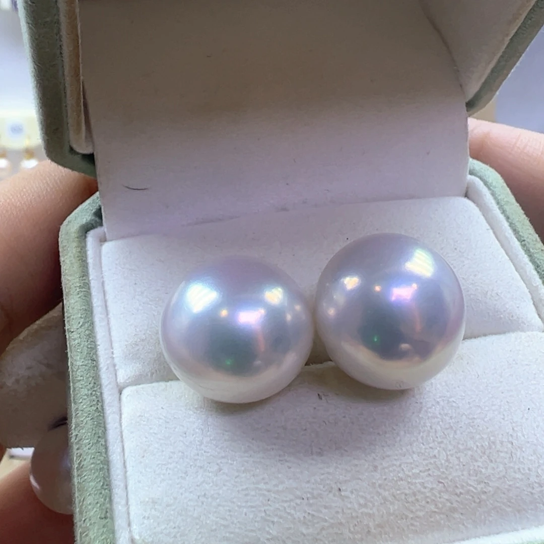 18K金镶嵌淡水珍珠耳饰