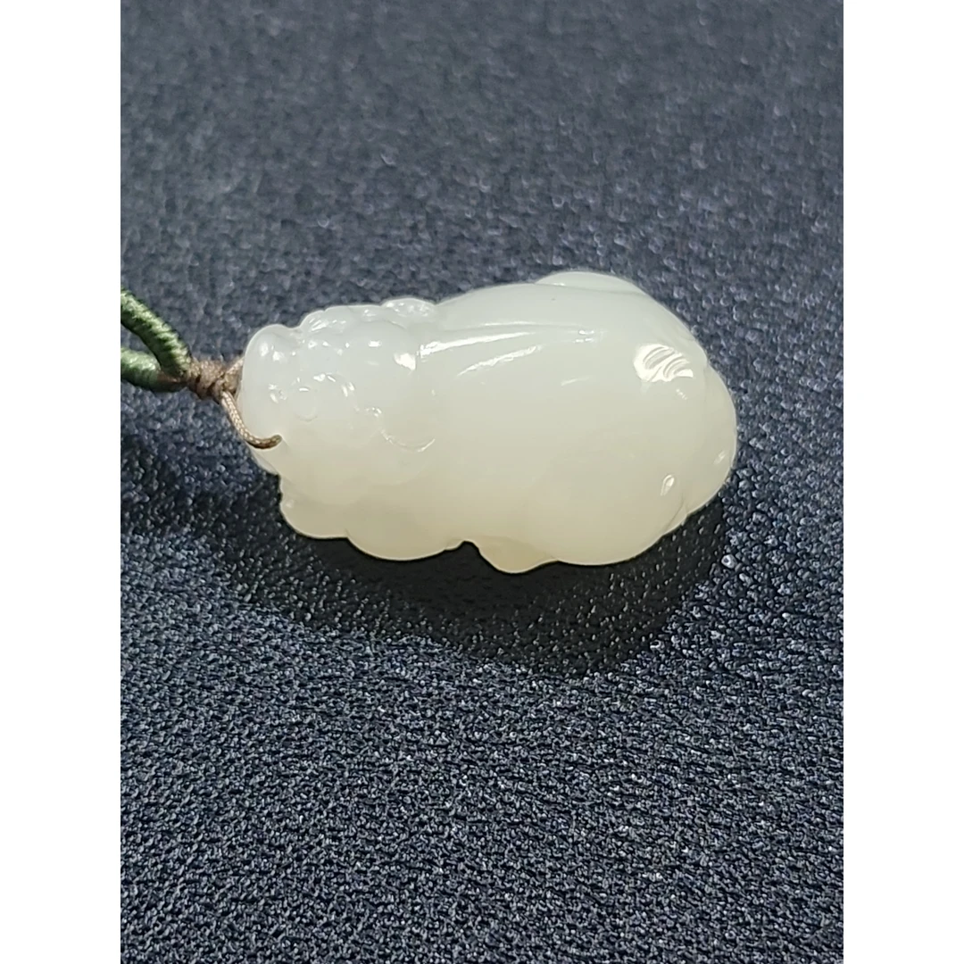 （国玉甄品）和田玉白玉貔貅吊坠 DZ021 单珠26X16X12mm