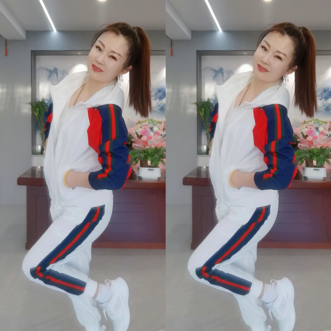 8807新款开衫帽版洋气百搭速干显瘦休闲运动套装