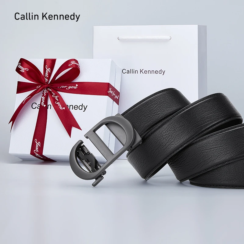 Callin Kennedy春夏新款男士真皮腰带正品百搭自动扣纯牛皮裤腰带