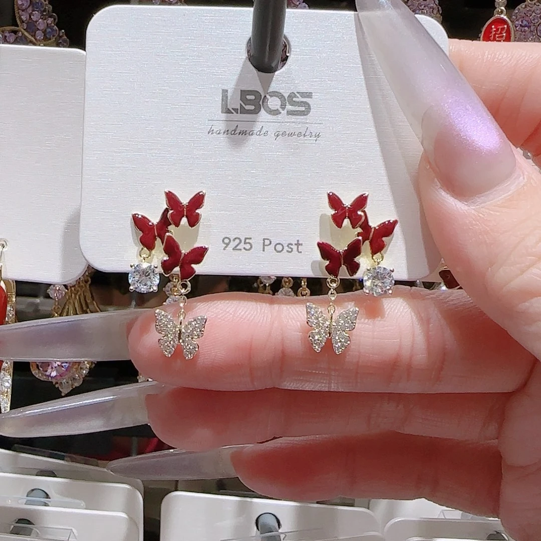 锆石铜合金925银耳环