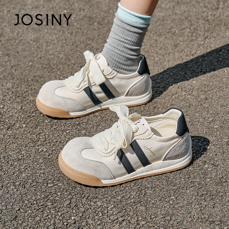 卓诗尼低帮系带休闲运动鞋女2025夏新厚底增高软底百搭522A23932