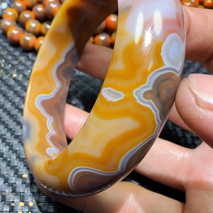 退***散玛瑙/玉髓未镶嵌吊坠