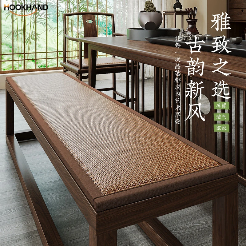 实木长凳垫长条凳坐垫红木长凳夏季清凉长板凳换鞋凳沙发卡座垫