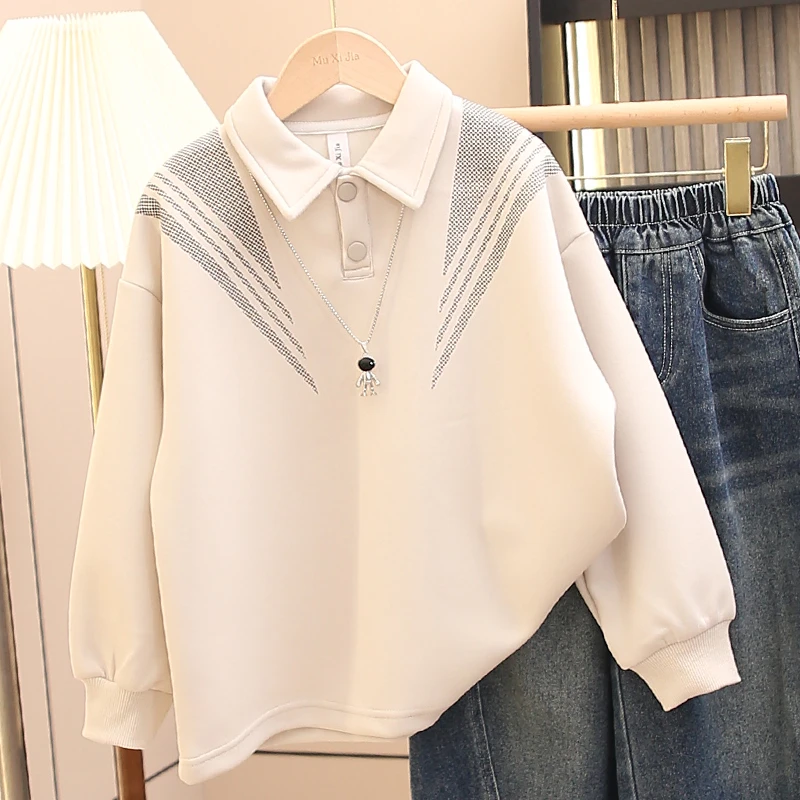男童春秋季polo衫卫衣长袖中大童洋气韩版春秋装打底衫儿童上衣潮