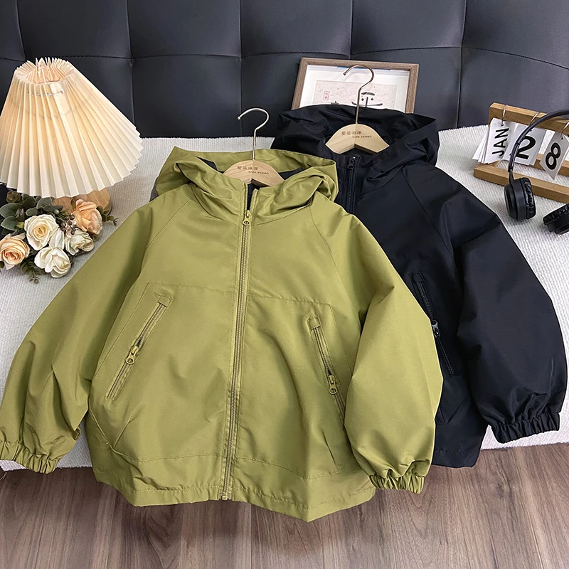 佑妈家童装 男女童外套潮款 中大童冲锋衣洋气儿童双层连帽