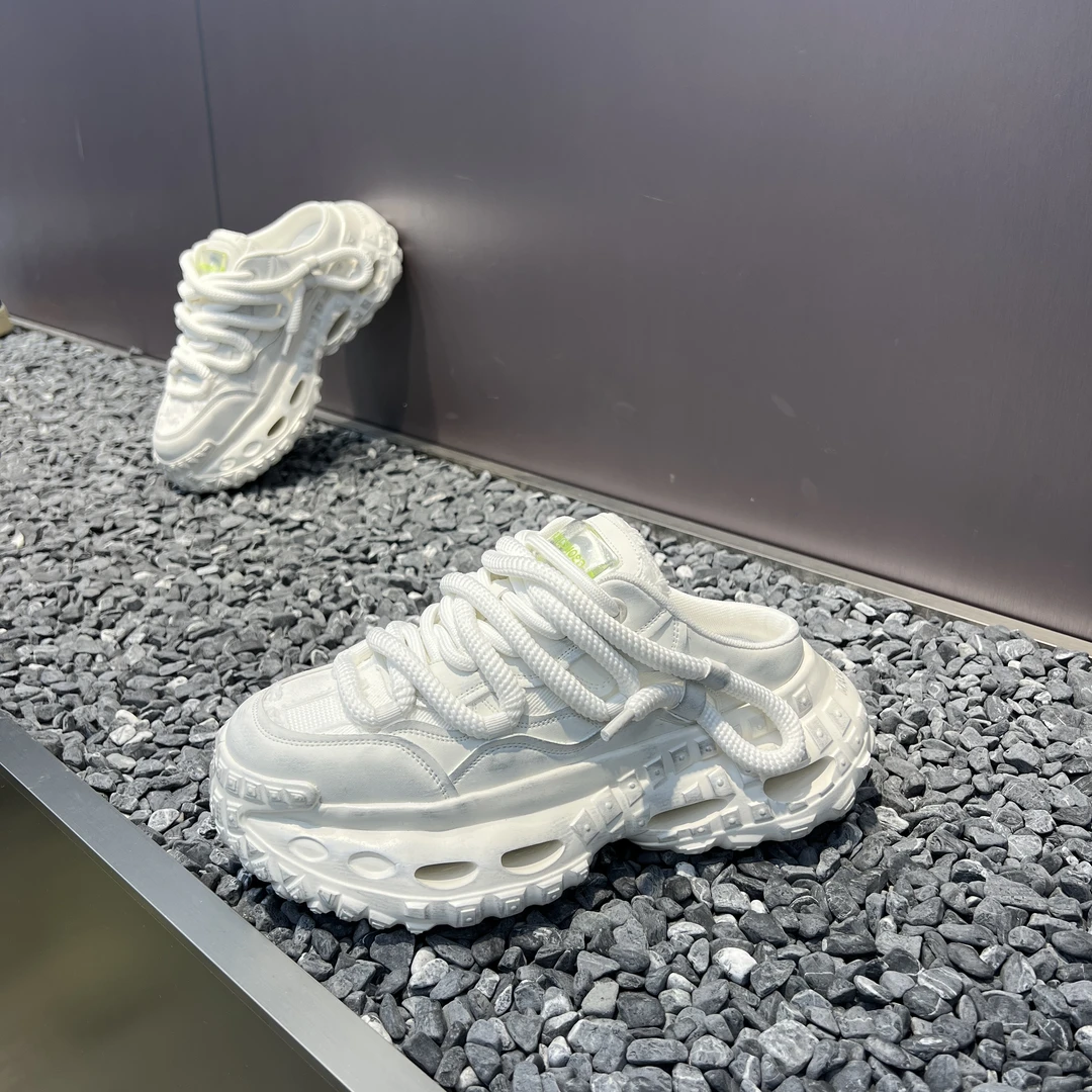 2025夏季透气一脚蹬无后跟半拖鞋增高厚底休闲男士老爹拖鞋