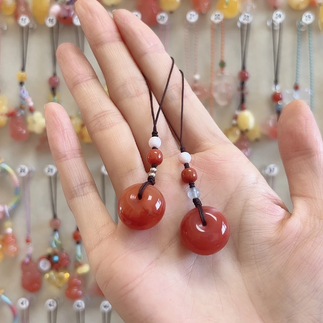 点***星南红玛瑙未镶嵌吊坠(赠链)