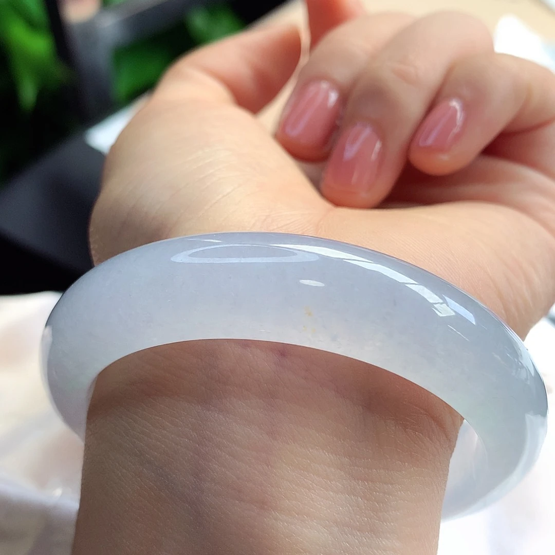 未镶嵌手镯翡翠54-55圈口完美粉紫超级无敌显白高级20号