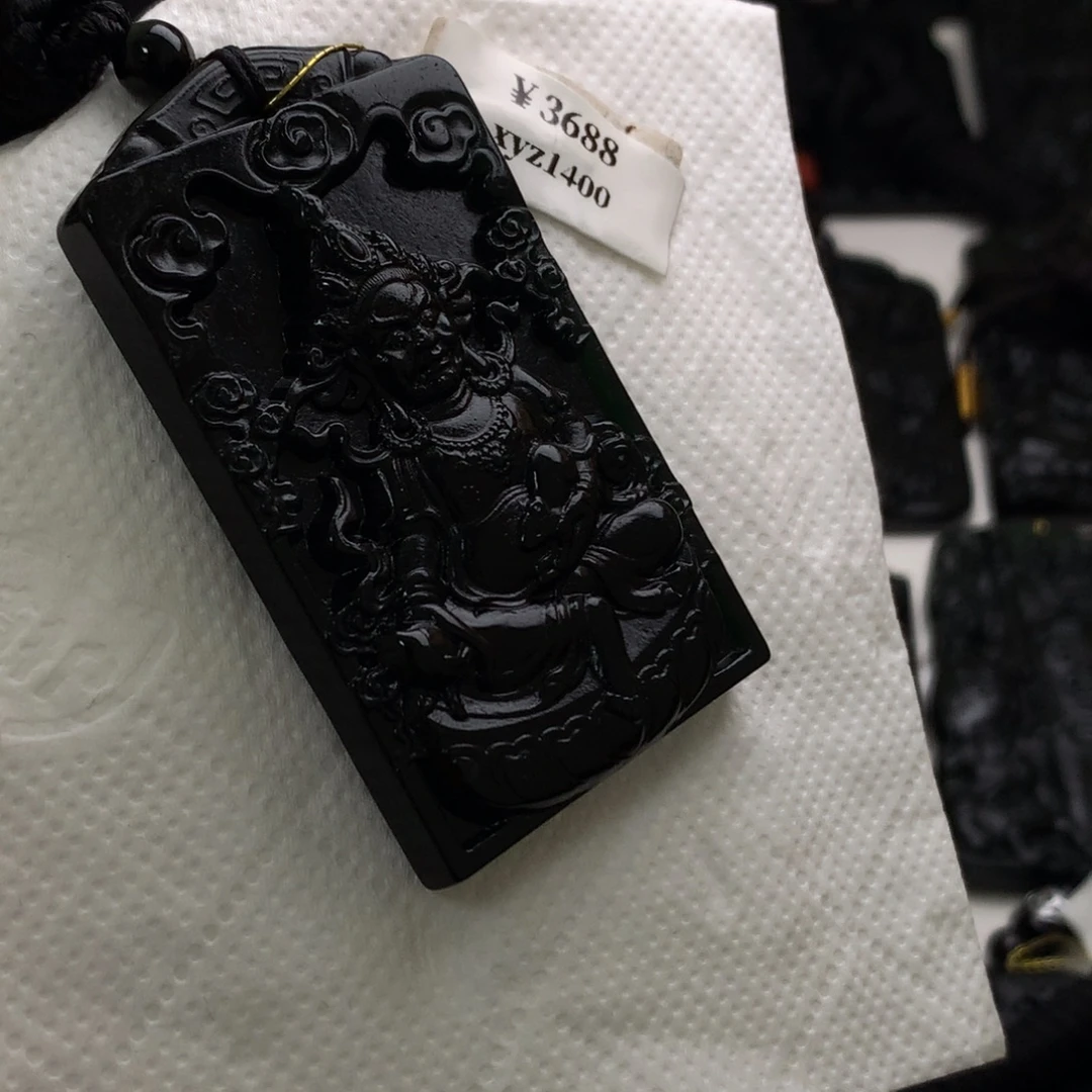 天然缅甸a货钢琴黑挂件