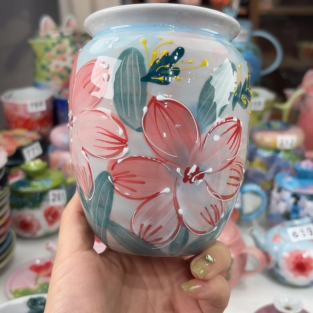 瓷片景德镇手绘高温釉下彩陶瓷茶具