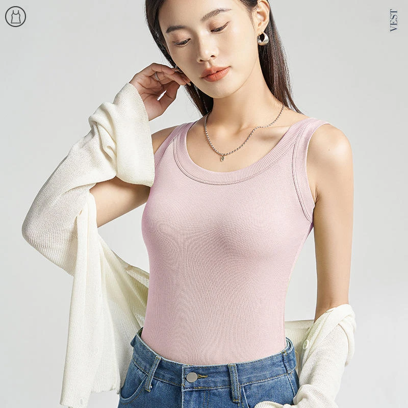 百搭螺纹防走光收副乳内搭外穿纯色修身吊带背心女士显瘦打底春秋