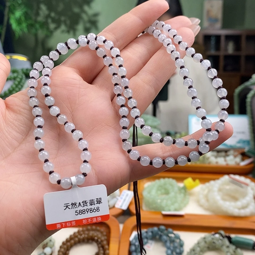 颈饰未镶嵌翡翠天然翡翠项链