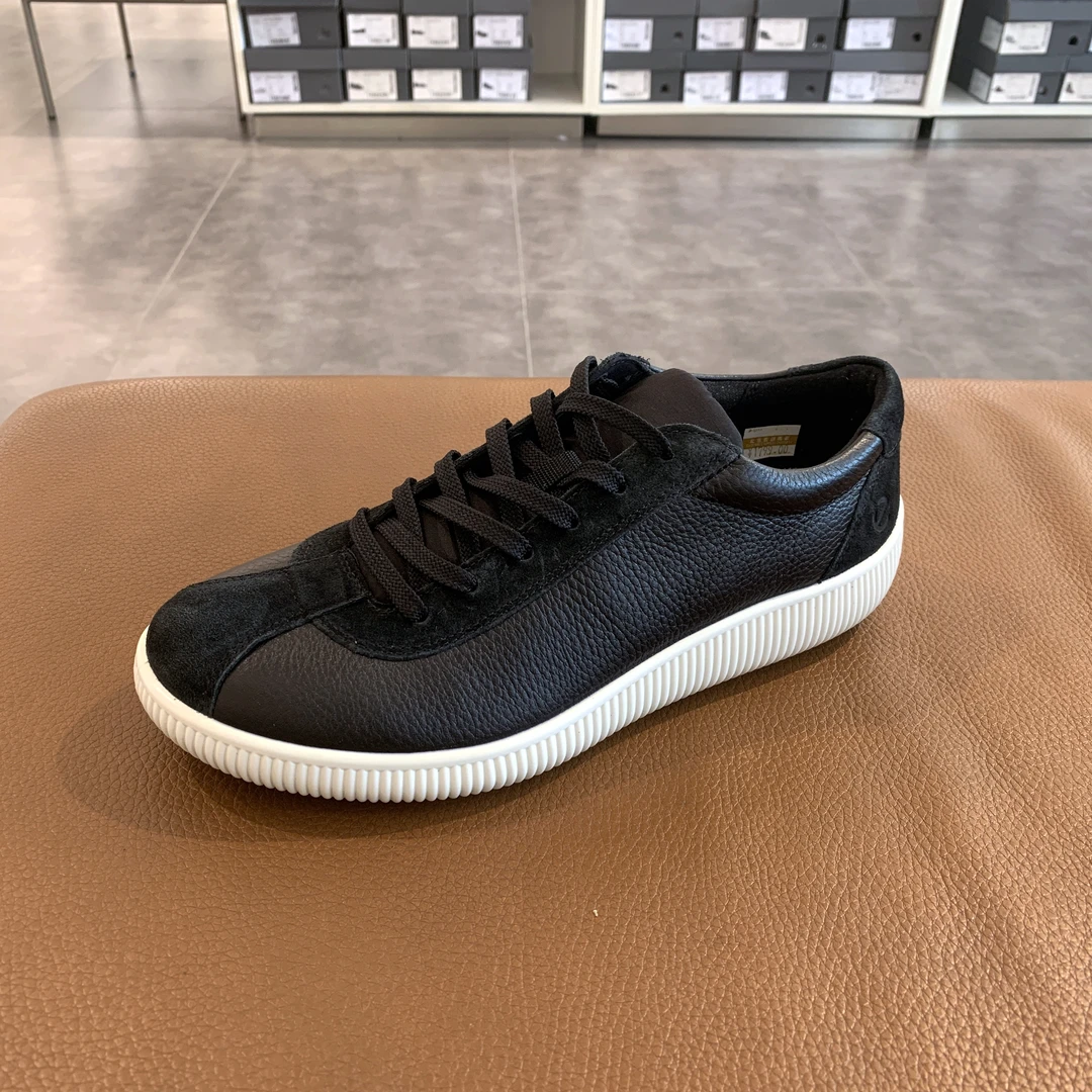 ECCO爱步简约舒适百搭休闲板鞋时尚拼接德训男鞋 柔酷零点537754