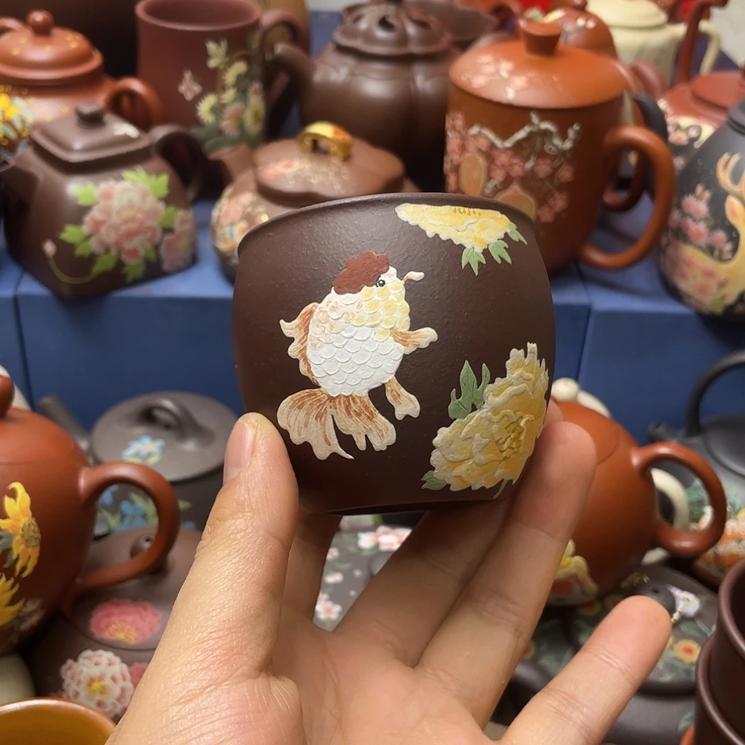 红泥茶杯紫砂主人杯170cc