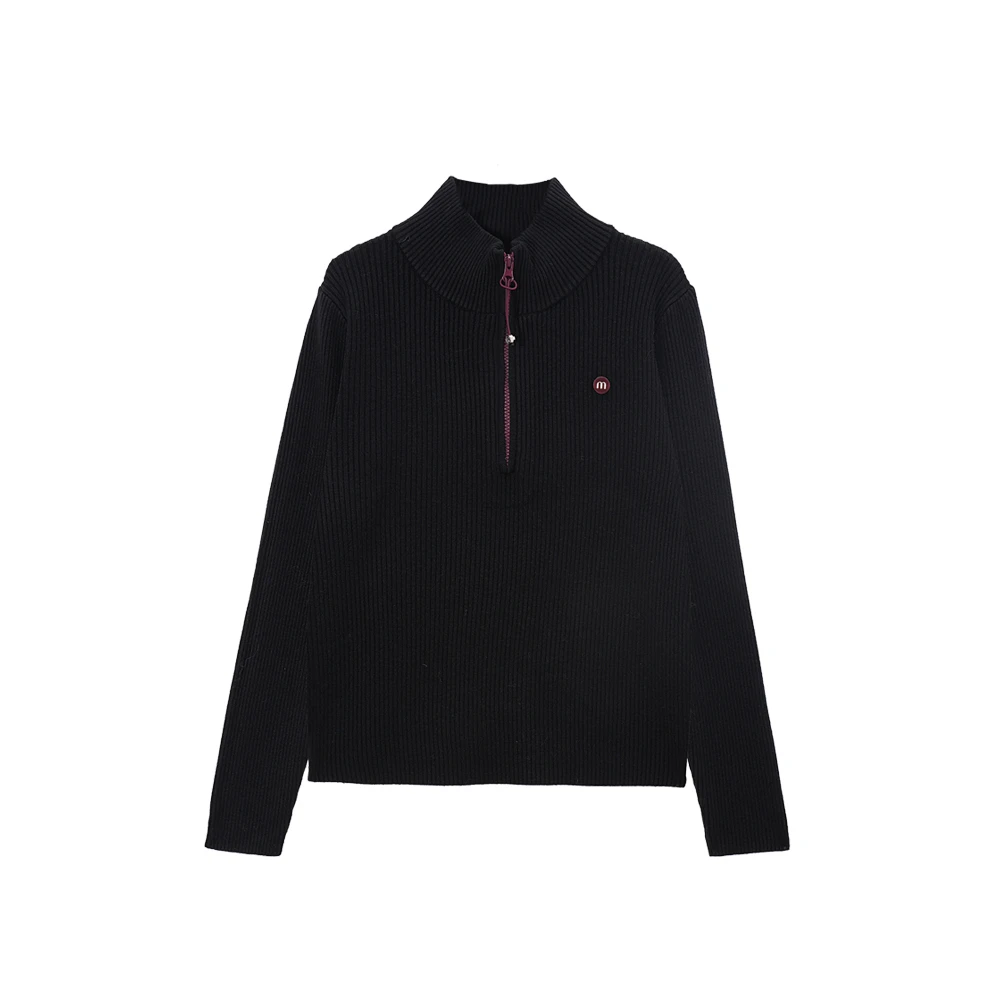 D Q73 半高领拉链贴标针织女秋冬气质显瘦打底毛衣