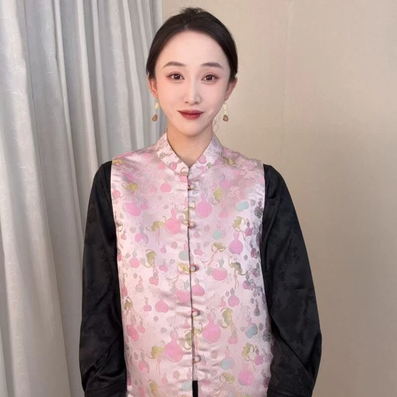 【七彩葫芦】2025新款新中式双面穿国风织金七彩葫芦宋锦马甲ZH-57