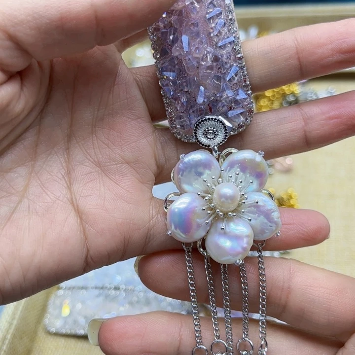 淡水珍珠胸饰银S925镶嵌赵**木