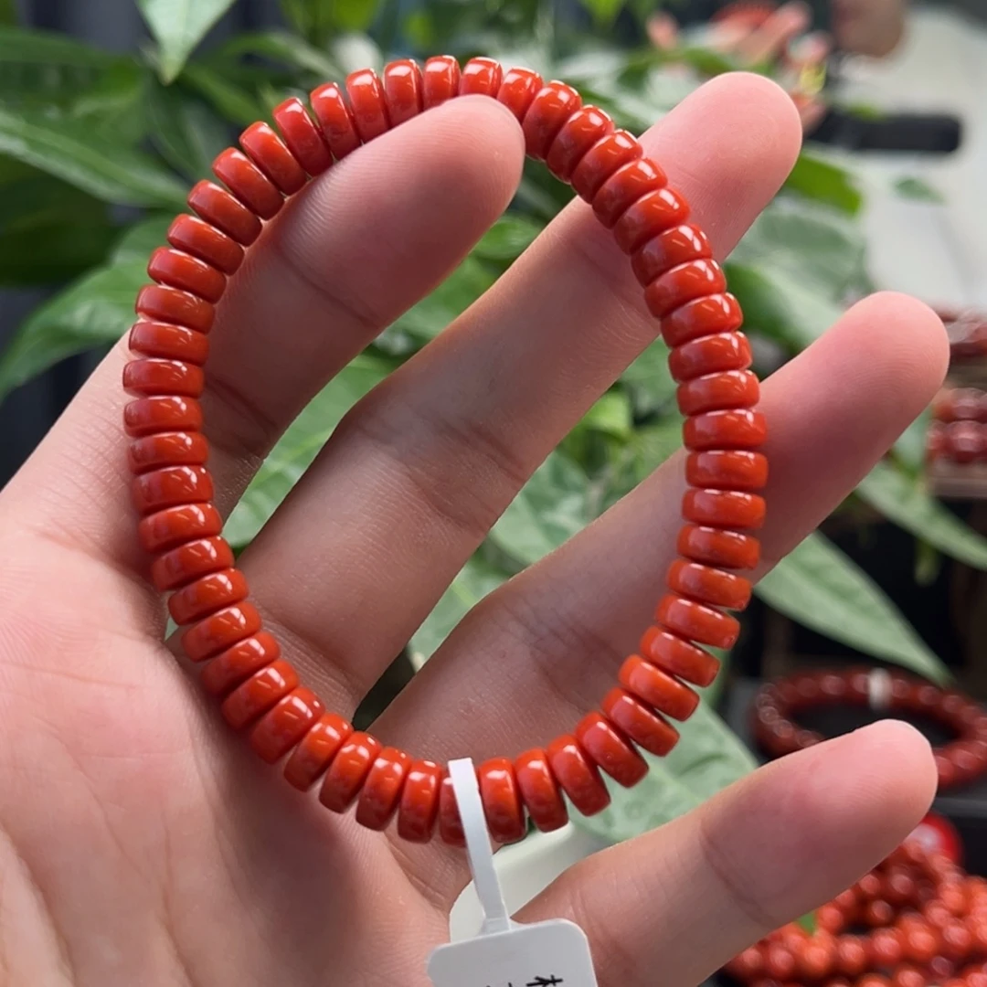 南红玛瑙未镶嵌手链保山冷水河药片手串8+